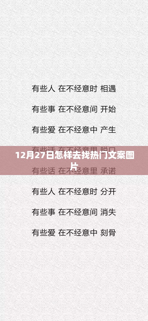 12月27日熱門文案圖片尋找攻略