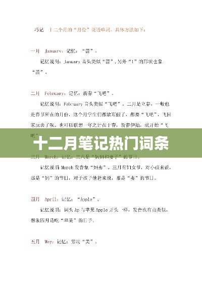 十二月筆記熱門詞匯盤點