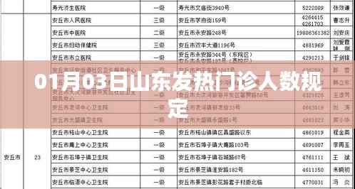 山東發熱門診人數規定最新消息,時間,01月03日