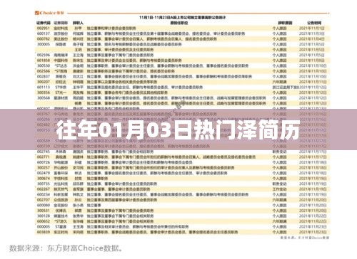 歷年一月初熱門澤個人簡歷回顧