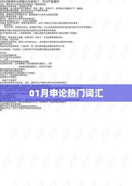 01月申論熱點詞匯概覽