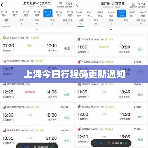 上海今日行程碼更新通知