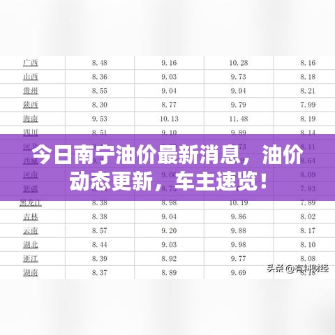 今日南寧油價最新消息,油價動態更新,車主速覽!