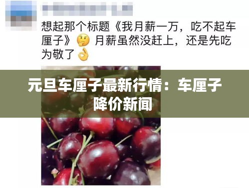 元旦車厘子最新行情：車厘子降價新聞 
