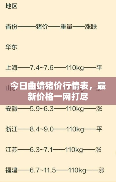 今日曲靖豬價行情表，最新價格一網打盡