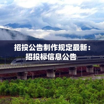 招投公告制作規(guī)定最新:招投標(biāo)信息公告