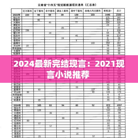 2024最新完結(jié)現(xiàn)言：2021現(xiàn)言小說推薦 