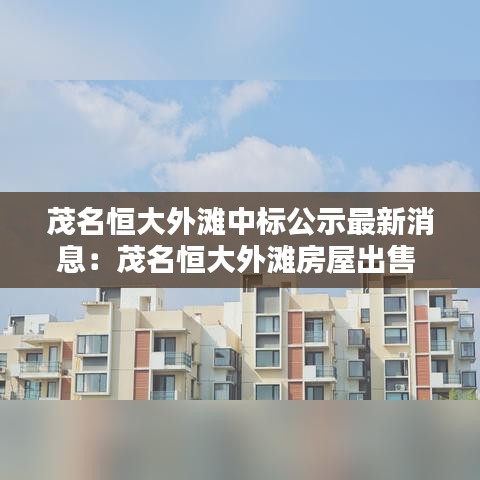 茂名恒大外灘中標公示最新消息:茂名恒大外灘房屋出售