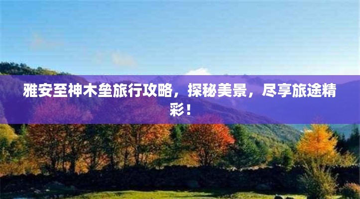 雅安至神木壘旅行攻略,探秘美景,盡享旅途精彩!