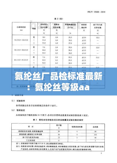 氨綸絲廠品檢標準最新:氨綸絲等級aa