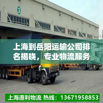 上海到岳陽運輸公司排名揭曉,專業物流服務商榜單來襲!