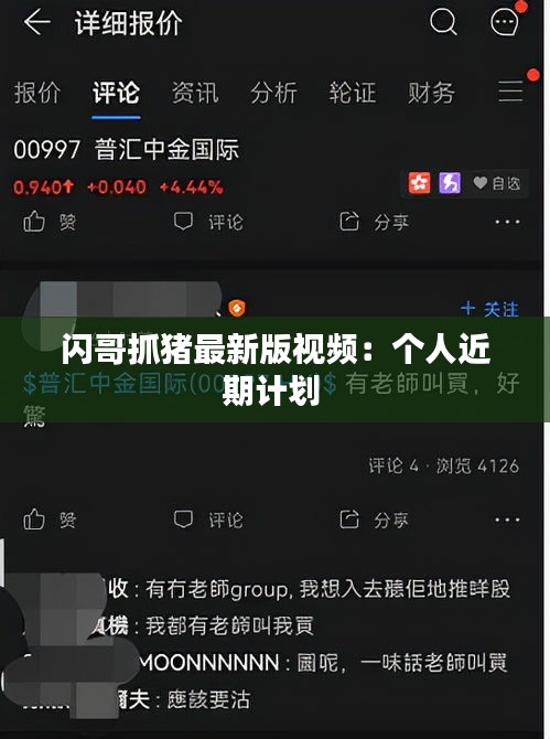 閃哥抓豬最新版視頻:個人近期計劃