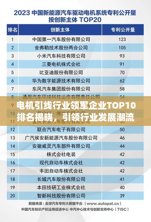 電機(jī)引線行業(yè)領(lǐng)軍企業(yè)TOP10排名揭曉，引領(lǐng)行業(yè)發(fā)展潮流
