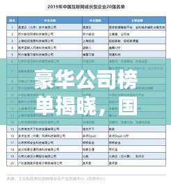 豪華公司榜單揭曉，國內頂級企業排名榜單！