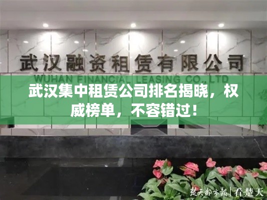 武漢集中租賃公司排名揭曉，權威榜單，不容錯過！