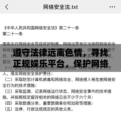 遵守法律遠離色情，尋找正規娛樂平臺，保護網絡安全你我他