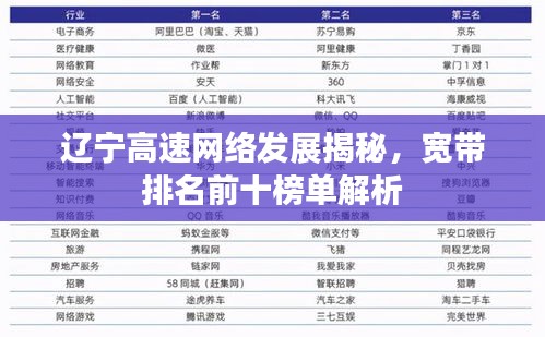遼寧高速網絡發展揭秘,寬帶排名前十榜單解析