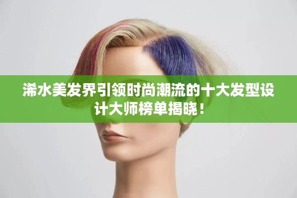 浠水美發界引領時尚潮流的十大發型設計大師榜單揭曉！