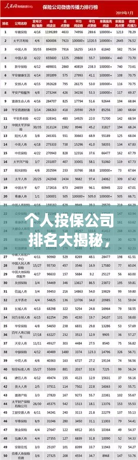 個人投保公司排名大揭秘,市場領先者一覽