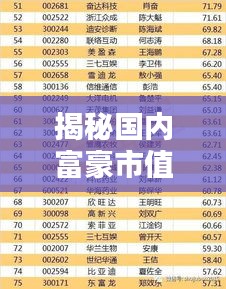 揭秘國內富豪市值排名前十，誰是真正的億萬富翁？