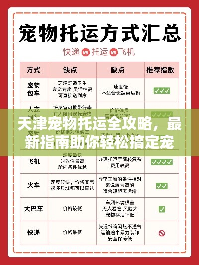 天津寵物托運全攻略，最新指南助你輕松搞定寵物出行！