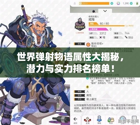 世界彈射物語屬性大揭秘，潛力與實力排名榜單！