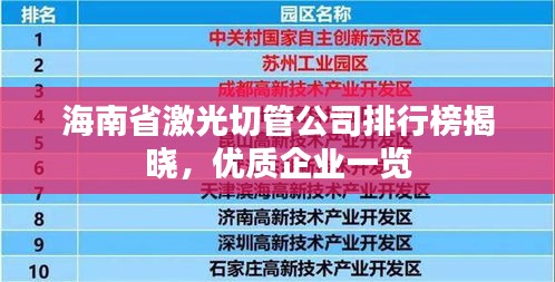 海南省激光切管公司排行榜揭曉，優質企業一覽