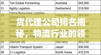 貨代理公司排名揭秘,物流行業(yè)的領(lǐng)軍者角色!