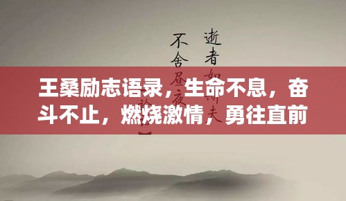 王桑勵志語錄,生命不息,奮斗不止,燃燒激情,勇往直前
