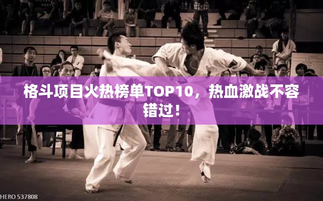 格斗項目火熱榜單TOP10,熱血激戰不容錯過!