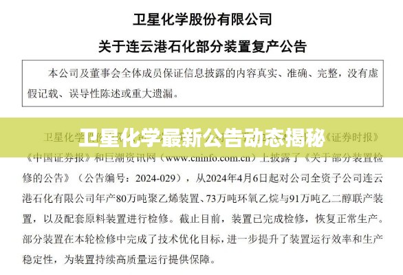 衛星化學最新公告動態揭秘