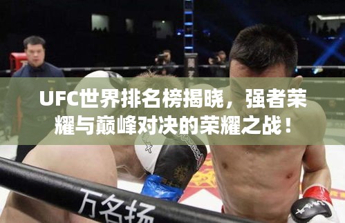 UFC世界排名榜揭曉,強者榮耀與巔峰對決的榮耀之戰(zhàn)!