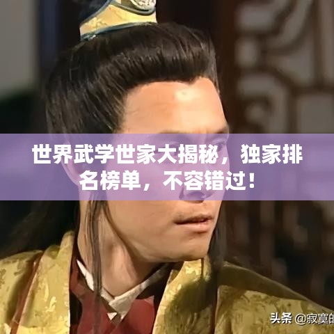 世界武學(xué)世家大揭秘,獨(dú)家排名榜單,不容錯(cuò)過!