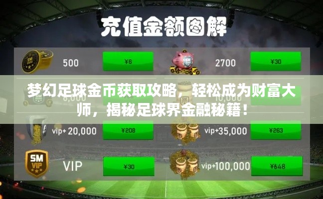 夢幻足球金幣獲取攻略，輕松成為財富大師，揭秘足球界金融秘籍！