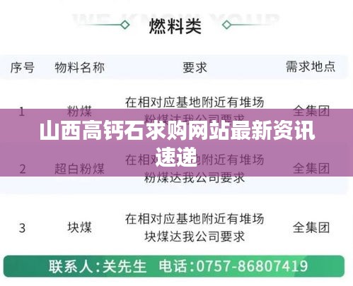 山西高鈣石求購網站最新資訊速遞