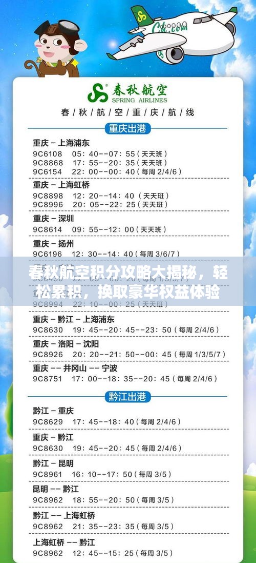 春秋航空積分攻略大揭秘，輕松累積，換取豪華權益體驗