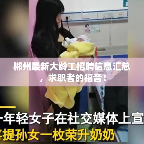 郴州最新大齡工招聘信息匯總，求職者的福音！