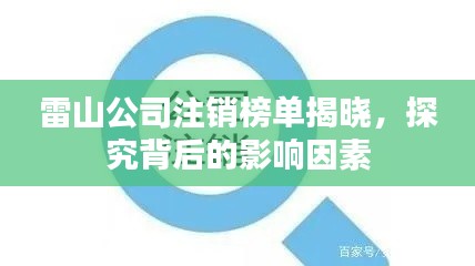 雷山公司注銷榜單揭曉,探究背后的影響因素