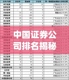 中國證券公司排名揭秘,影響力深度解析