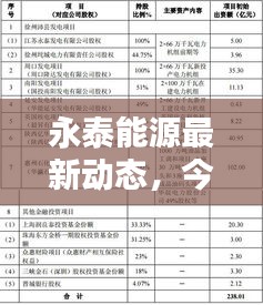 永泰能源最新動態，今日新聞報道更新匯總