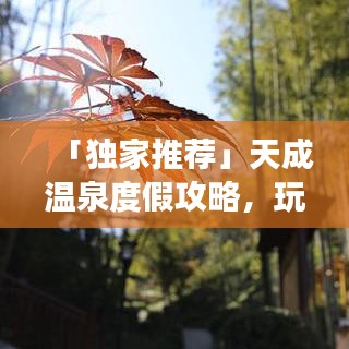 「獨家推薦」天成溫泉度假攻略,玩轉溫泉勝地,盡享舒適之旅!