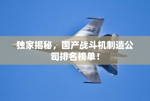 獨家揭秘,國產戰斗機制造公司排名榜單!