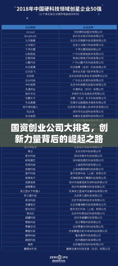 國(guó)資創(chuàng)業(yè)公司大排名,創(chuàng)新力量背后的崛起之路