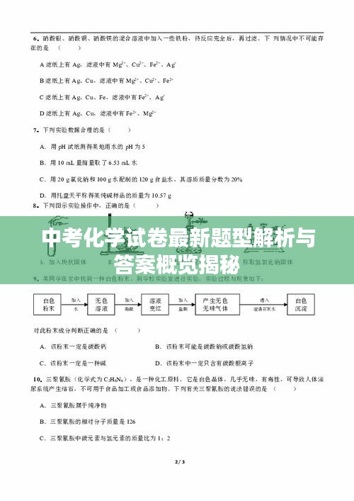 中考化學試卷最新題型解析與答案概覽揭秘