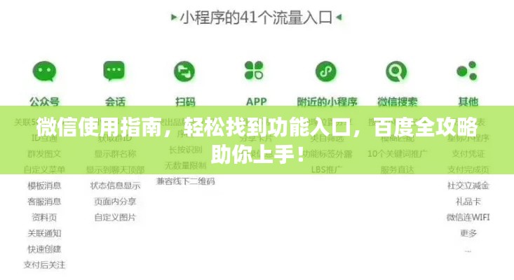 微信使用指南，輕松找到功能入口，百度全攻略助你上手！