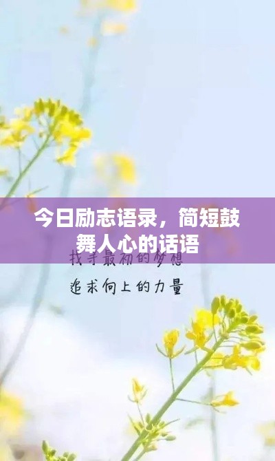 今日勵(lì)志語錄,簡短鼓舞人心的話語