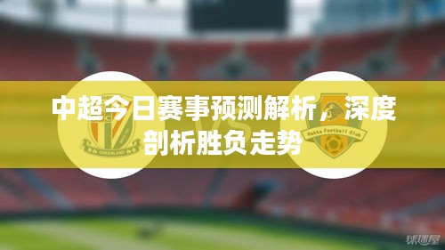 中超今日賽事預測解析,深度剖析勝負走勢