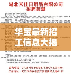 華寶最新招工信息大揭秘，一站式求職平臺，優質崗位等你來挑戰！