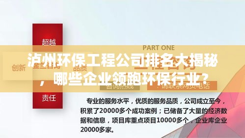 瀘州環(huán)保工程公司排名大揭秘,哪些企業(yè)領跑環(huán)保行業(yè)?