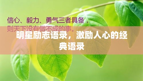 明星勵志語錄,激勵人心的經典語錄